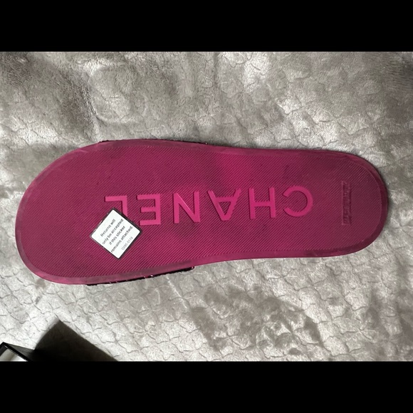 Chanel Pink and Black tweed Camilla Mules sz 8 - Picture 5 of 5